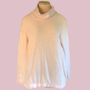 J Crew sz XL pink long sleeve high neck sweatshirt with pockets